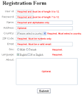 JavaScript : A sample registration form validation - w3resource