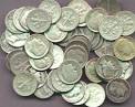 Bags of US SILVER COINS, 90% pure - Junk silver dimes, quarters ...