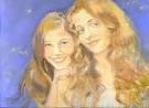 New York City Artist - Portrait of two girls by Dianne Robbins - pastel-29