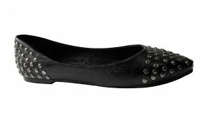 Women's Black Rivet Flat Shoes - BY3007F - By Lee (China ...