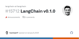 LangChain v0.1.0 · langchain-ai langchain · Discussion #15712 · GitHub