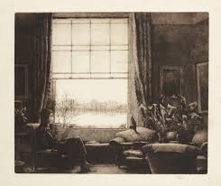 Axel Fridell 1894-1935 \u0026quot;The window\u0026quot; (Ett Londonhem, Vauxhall, London). Drypoint (VI state of VI), 1926-27, signed in pencil. P. 27,9 x 33,8 cm. - 4497163_fullsize