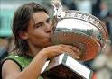 Rafael Nadal is kissing the