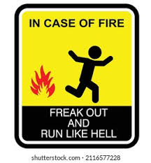 Image result for Значок in case of emergency - run like hell