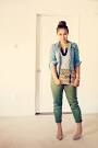 http://images0.chictopia.com/photos/tintedgold/9971201001/light-pink-weaved-nordstrom-purse-tan-suede-h-m-heels-olive-green-h-m-pants_400.jpg