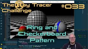 Image result for sphere checkered plane raytrace