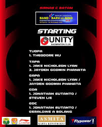 Image result for Unity Badminton Club