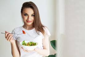 Image result for women eating salad and smiling