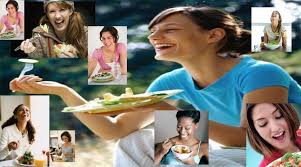 Image result for women eating salad and smiling