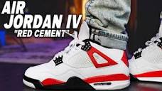 Air Jordan 4 " Red Cement " Review and On Foot - YouTube