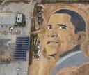 Spanish artist Jorge Rodrigues Gerada created this 2.5 acre sand portrait of ... - obama-sand-art