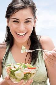 Image result for women eating salad and smiling