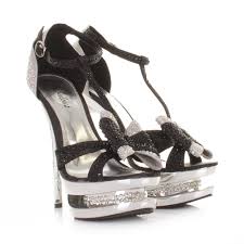 silver and black evening shoes | HighFashionTips.com