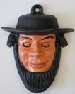 ... lift the black cast iron beard of this vintage Amish Man door-knocker: - AmishDoorKnocker