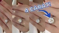 Round Diamond Carat Size Comparison: 1, 2, 3 & 4ct On-Hand! - YouTube