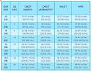 Women's Clothing Size Chart - Babaaj
