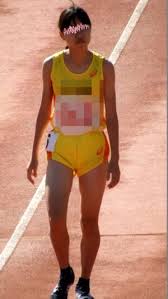   女子JS陸上 透け透け画像|レーシングブルマの中身の紐が透ける極薄ブルマ着用高校陸上部