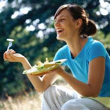 Image result for women eating salad and smiling