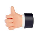Premium Vector | 3d business hand gestures 3d hand showing thumb ...