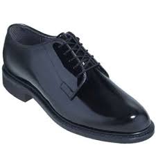 Bates Shoes: Men's Black High Gloss DuraShocks Oxford Shoes 1301