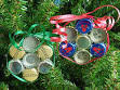 More Recyled Christmas Tree Ornaments, sweet gum star and bottle ...