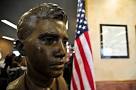 A bust of Marine Lance Cpl