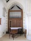 Not something you normally see in a church - a piano and an organ. - via Daymix