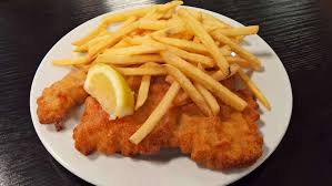 Image result for schnitzel mit pommes