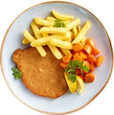 Image result for schnitzel mit pommes