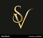 Initial gold sv letter logo design vs Royalty Free Vector