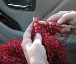 I love to knit on long car