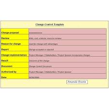 Project Change Control Template Download at: ProjectTemplates.biz