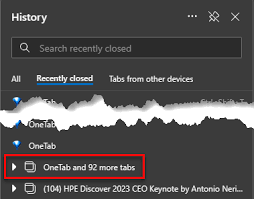 Image result for Show my windows and tabs from last time