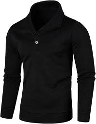 Image result for Мужская толстовка neck button black