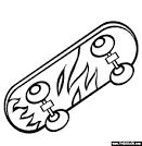 Skateboarding coloring page