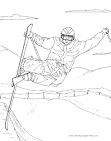 Skiing coloring page