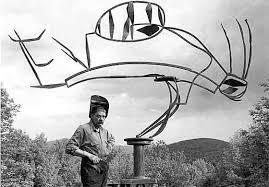 David Smith with Australia (1951), outside his home in Bolton Landing. (Photo: The Estate of David Smith, licensed by Vaga, New York) - artreview_560