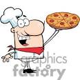 Clip art of A Proud Chef Holds Up Pizza In Front Of Italian Flag ... 