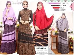 Baju Gamis Online Terbaru Harga Murah Rimbun Set Kerudung Bergo
