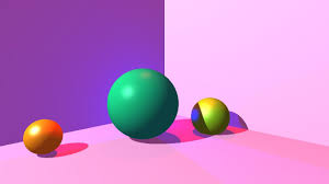 Image result for sphere checkered plane raytrace