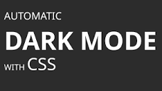 Automatic dark mode with CSS - YouTube