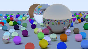 Image result for sphere checkered plane raytrace