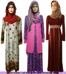 Baju gamis dan kerudung cantik