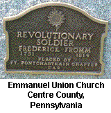 Centre County, Pennsylvania - About 1810, Frederick Fromm and his wife Christina joined son Jonas Fromm in removing to Centre County, where Frederick died ... - frommrevsoldier