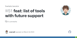 feat: list of tools with future support · Issue #51 · freelabz ...