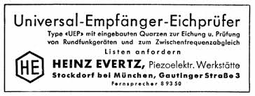 Heinz Evertz, Piezoelektrische Werkstätte (?)