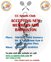 Image result for Corpus Christi Badminton Club