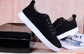 black fashion men skate shoes wholesale teenager canvas shoes ...