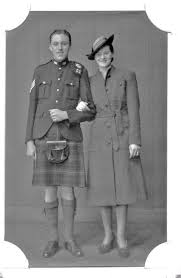 Janet Miller Sutherland and Norman Barker on their wedding day, 27th April 1942 at Bruan Manse, Caithness. - Janet%20Sutherland%20Norman%20Barker%20(2)