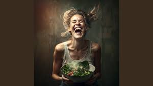 Image result for women eating salad and smiling